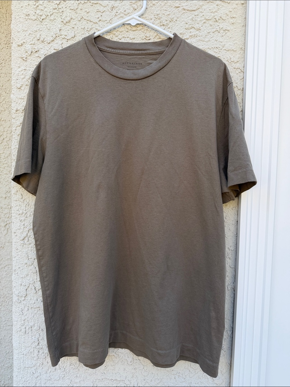 All Saints Men's Oversized Tan Brown Short Sleeve T-shirt Size M